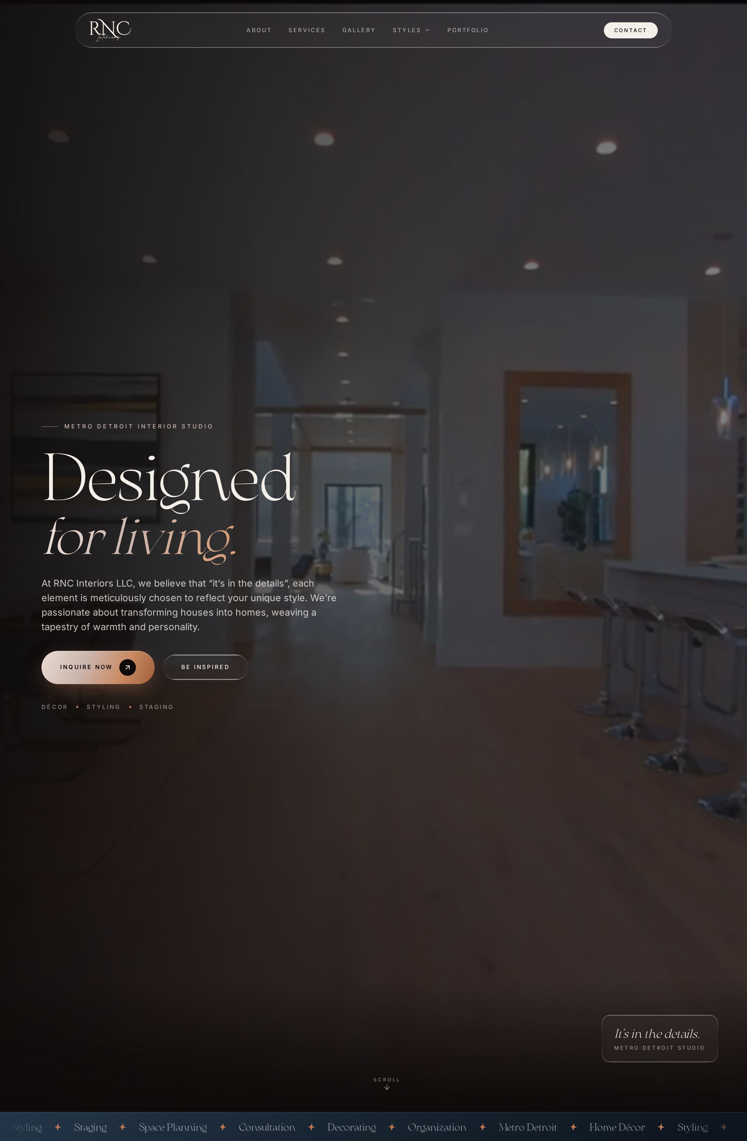 RNC Interiors website built by Webders